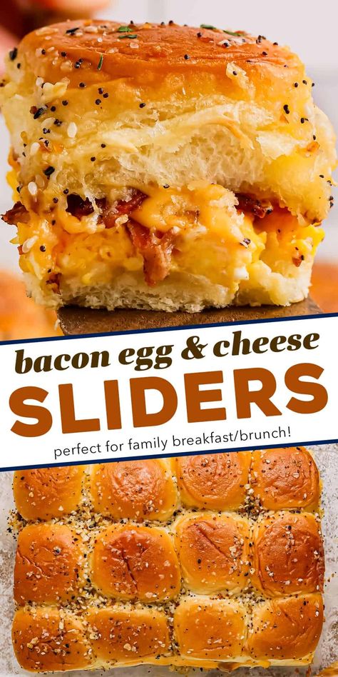 These breakfast sliders have everything you love about your favorite fast food breakfast sandwich, in fun, slider form! Great to make for a big family breakfast, or to meal prep ahead for the week. Easy Camping Breakfast, Breakfast Sliders, The Chunky Chef, Fast Food Breakfast, Chunky Chef, Breakfast Slider, Cheese Sliders, Breakfast Sandwich Recipes, Camping Breakfast