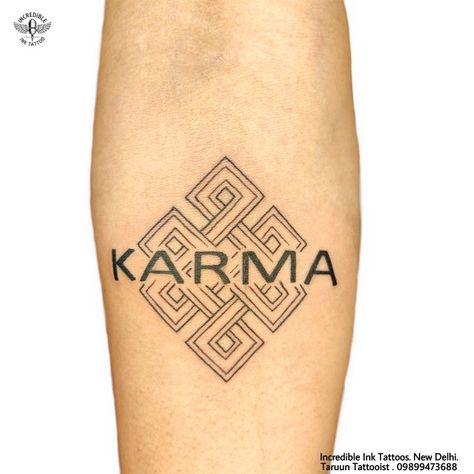 Karma Sign Tattoo, Karma Tattoo For Men, Karma Tattoo Ideas Women, Karma Tattoo Symbol, Karma Tattoo Ideas, Karma Tattoo Design, Hindi Tattoo, Tattoos 2022, Arm Tattoos For Guys Forearm