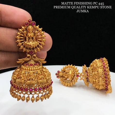 Jumkalu Gold, Gold Earrings Butalu, Bridal Jhumkas Gold, Jumka Earrings Gold Indian Jewelry, Jumkas Antiques Gold, Jimmiki Earrings, Jumka Design Gold Bridal, Jimmiki Earrings Gold, Gold Jimikki Earrings