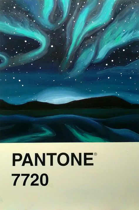 Painting of Aurora Borealis (the northern lights) on dark teal 7720 Pantone postcard using gouache Gouache Northern Lights, Postcard Painting, Small Canvas Art, The Northern Lights, Small Canvas, Gouache Painting, Dark Teal, Aurora Borealis, Northern Lights