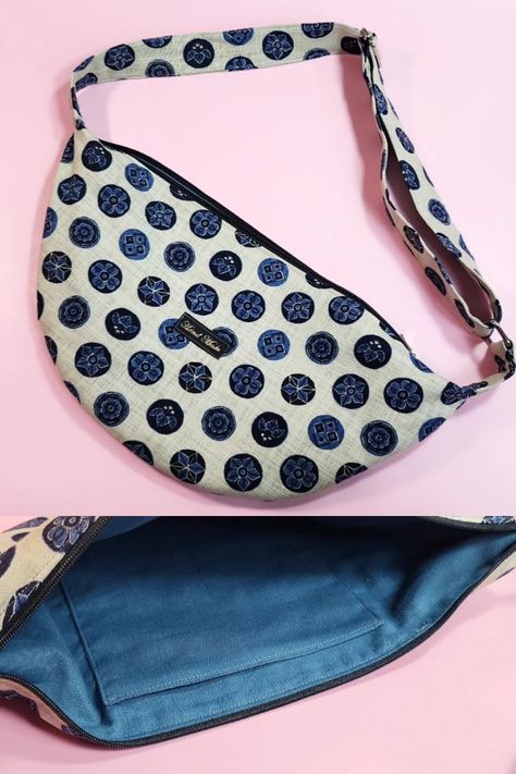 You can easily and quickly make a round shoulder bag / sling bag Large Sling Bag Pattern, Sling Bag Patterns To Sew, Crescent Bag Pattern Free, Crossbody Sling Bag Pattern, Diy Sling Bag Pattern, Sling Bag Pattern Free, Sling Bag Pattern, Round Shoulder Bag, Diy Dye