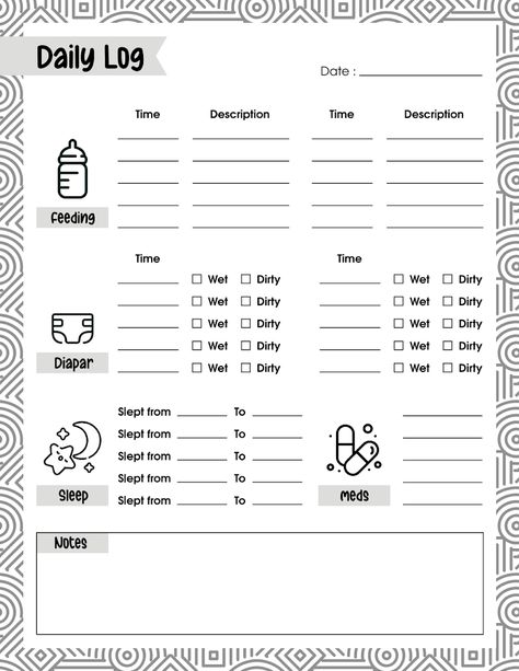 Baby Daily Log Printable Free - Google Drive Baby Feeding Chart Printable, Nanny Log Printable Free, Infant Daily Sheets Printable Free, Daily Log Templates, Newborn Log Printable, Daily Reports For Preschool, Infant Daily Sheet, Infant Daily Report Printable Free, Babysitting Templates