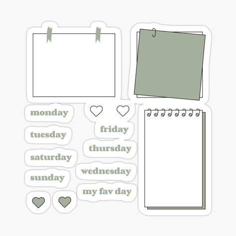 Green Goodnotes Stickers, Month Labels Printable Free, Green Notes Template, Good Notes Stickers Png, Good Notes Stickers Free, Sage Green Stickers, Ipad Things, Bullet Journal Sticker, Notes Stickers