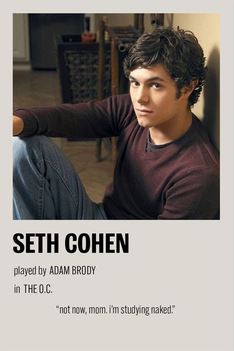 Show Polaroid Poster, Oc California, Seth Cohen, Adam Brody, Polaroid Poster, Poster Series, The Oc, Minimalist Poster, Movie Poster