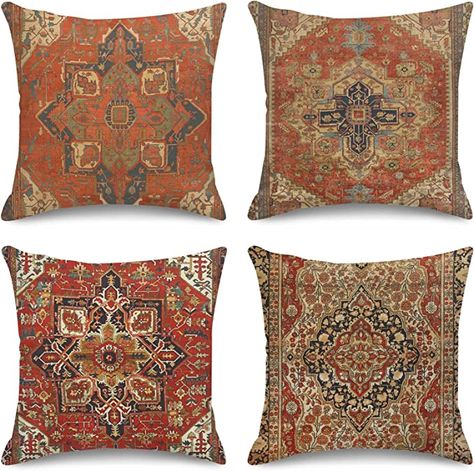 Amazon.com: Sanwarm Throw Pillow Covers Home Decor Set of 4 Pillow Cases Decorative 18 x 18 Inches Cushion Couch Sofa Pillowcases Turkey Vakiflar Kilim Ancient Antique : Home & Kitchen Cushion Couch, Carpet Decor, Home Decor Sets, Bohemian Pattern, Garden Pillows, Couch Sofa, Decorative Throw Pillow Covers, Printed Throw Pillows, Decorative Throws