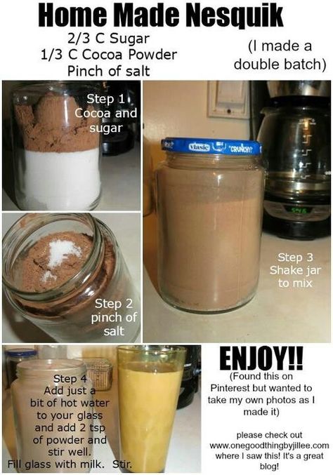 Yoohoo Drink, Easy Coffee Drinks Recipes, Homemade Dry Mixes, Dry Mixes, Drink Recipes Nonalcoholic, Fit Food, Homemade Seasonings, Sweet Drinks, Chocolate Drinks