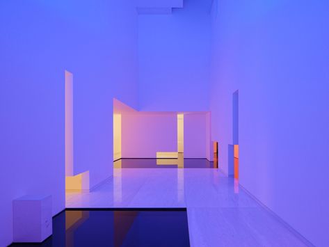 Travertine Interior, Office Lounge Design, Travertine Floor, Neon Sculpture, Minimalist Window, James Turrell, Lighting Trends, Trendy Bathroom, Luz Natural