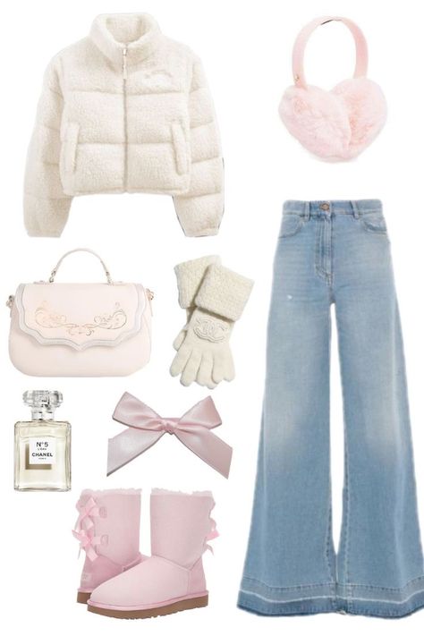 Puff Outfit Ideas, Shifting Closet Ideas, Coquette Clothes Winter, Oversized Coquette Outfit, Coquette Outfits For Winter, Coquette Outfit For Winter, Outfits To Wear When It’s Cold, Cute School Outfits For Winter, Cute Winter Outfits Coquette