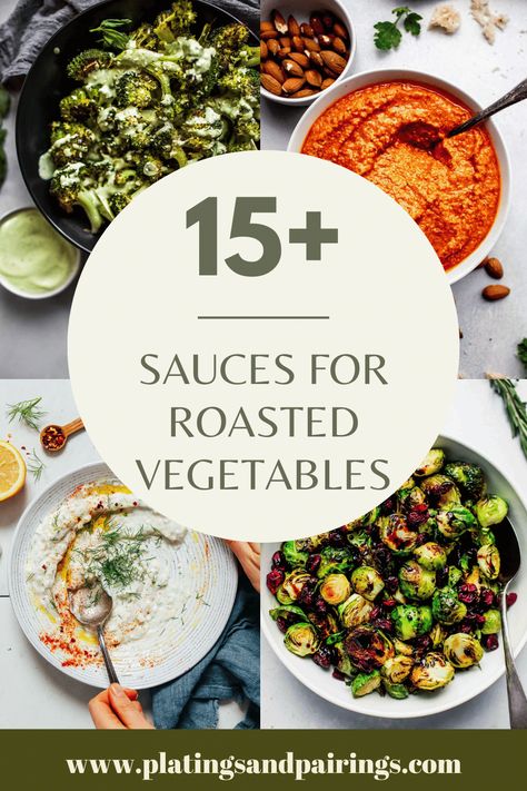 Why settle for plain veggies when you can take them to the next level with one of these 15+ flavorful sauces for roasted vegetables. Vegetable Dipping Sauce, Roasted Vegetables Balsamic, Sandwich Buffet, Sauce For Vegetables, Healthy Sauces, Roasted Vegetables Oven, Baked Veggies, Roasted Vegetable Recipes, Artichoke Recipes