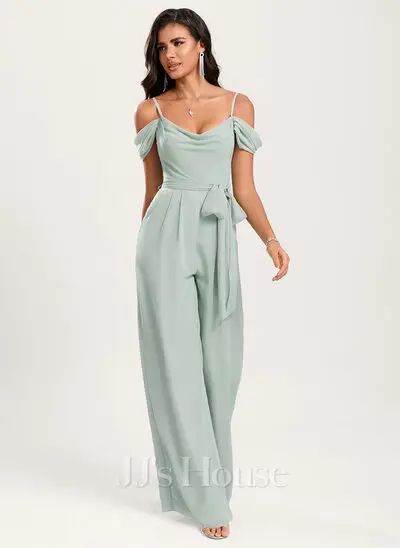 Bridesmaids Jumpsuits, Winter Jumpsuit, Formal Jumpsuit, Floor Length Chiffon Bridesmaid Dresses, Engagement Outfits, Chiffon Ruffle, Chiffon Bridesmaid Dress, Chiffon Bridesmaid, Summer Winter