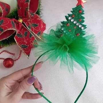 Christmas Headband Diy, Christmas Tree Headband, Christmas Headwear, Christmas Diy Kids, Christmas Art For Kids, Happy Christmas Day, Holiday Headbands, Christmas Photo Props, Christmas Craft Fair