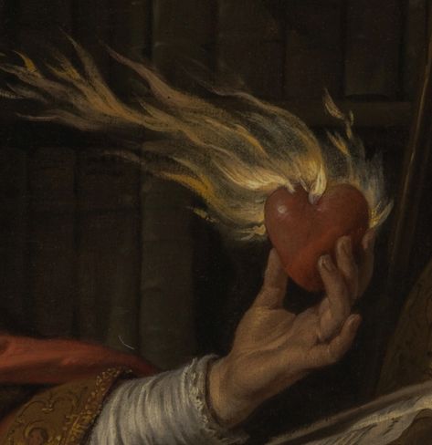 Howl's Moving Castle Aesthetic, Augustine Of Hippo, Saint Augustine, Howls Moving Castle, Catholic Art, Fire Heart, Medieval Art, Classical Art, Detail Art