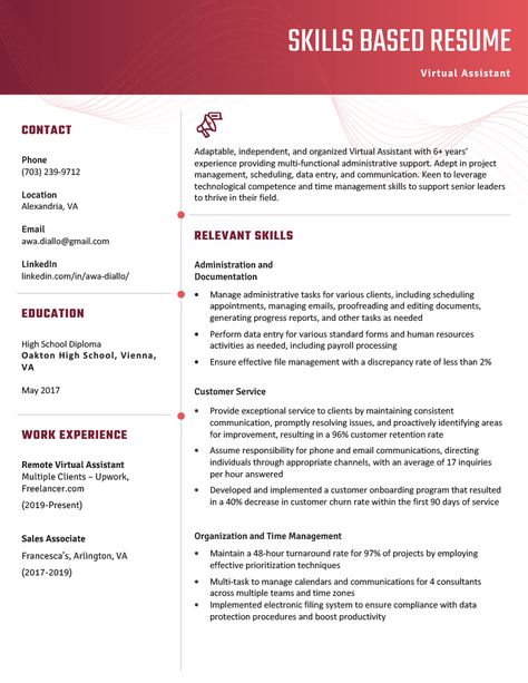 The Skills Based Resume: Free Template & Examples Easy Resume Examples, Skills Based Resume Template, Functional Resume Examples, Skill Based Resume, Skills Based Resume, Resume Skills List, Human Resources Resume, Random Vibes, Chronological Resume