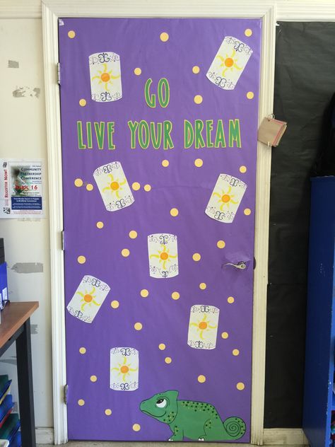 Disney tangled classroom door Tangled Classroom Door, Rapunzel Door Decoration, Tangled Themed Classroom, Disney Stateroom Door Decorations, Rapunzel Classroom Theme, Disney Themed Door Decorations, Tangled Door Decoration, Tangled Door Decs, Tangled Bulletin Board