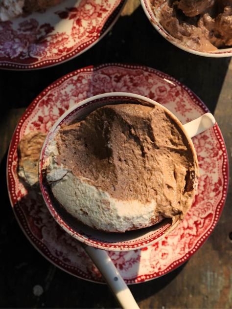 Family Style Chocolate Mousse (Sugar Free & Dairy Free Compliant) - Kayla's Kitch and Fix Dairy Free Chocolate Mousse, Whole 30 Dessert, Two Ingredient, Milk Syrup, Fruit Toppings, Roasted Green Beans, Potatoes Au Gratin, Easy No Bake, Bake Dessert