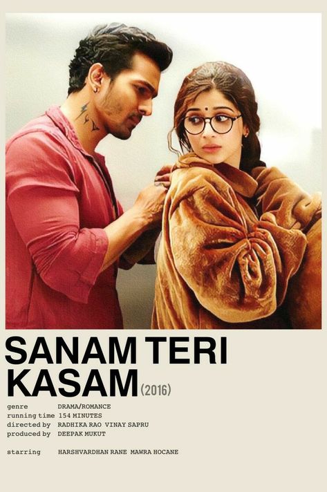 Sanam Teri Kasam Movie Poster, Bollywood Polaroid Poster, Sanam Teri Kasam Aesthetic, Sanam Teri Kasam Wallpaper, Bollywood Movie Posters, Sanam Teri Kasam Movie, Top Movies To Watch, Best Bollywood Movies, Movies For Free