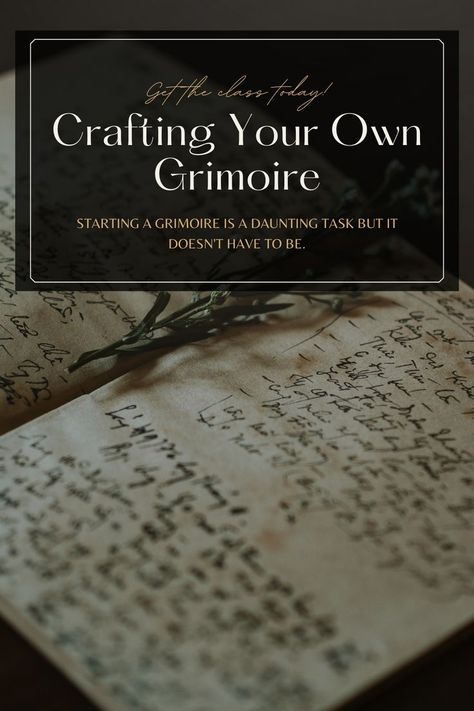 A grimoire is a vital part of any witch's journey. It's where we keep all of the spells, rituals, and recipes that we use as well as our thoughts and ideas as we grow into our craft. But starting your own grimoire can be intimidating. When you don't have any guidance, it can be hard to know exactly what a grimoire requires, how to pick the right book, and even what information you need to include! If you're struggling to get your grimoire started, then this course is for you. Grimoire Ideas Cover Diy, How To Organize Your Grimoire, Making A Grimoire, How To Make A Grimoire, Grimoire Book Ideas, Grimoire Cover Page, Witchy Hobbies, How To Start A Grimoire, Grimoire Ideas Cover