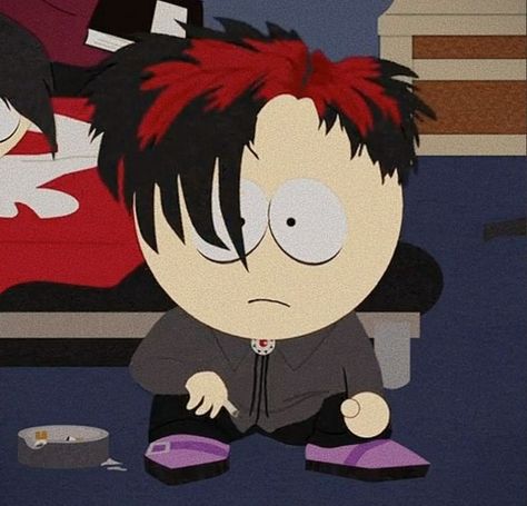 South Park Game, Red Goth, Goth Kids, Emo Pfp, Tweek And Craig, Kyle Broflovski, South Park Characters, Emo Kid, Park Art