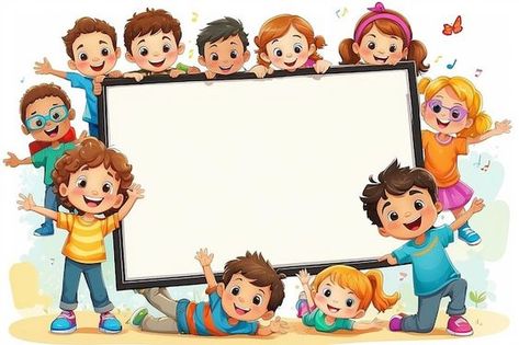 Education Background Images, School Kids Clipart, Kindergarten Illustration, Frame School, Group Illustration, Origami Garland, School Illustration, Certificate Design Template, School Frame