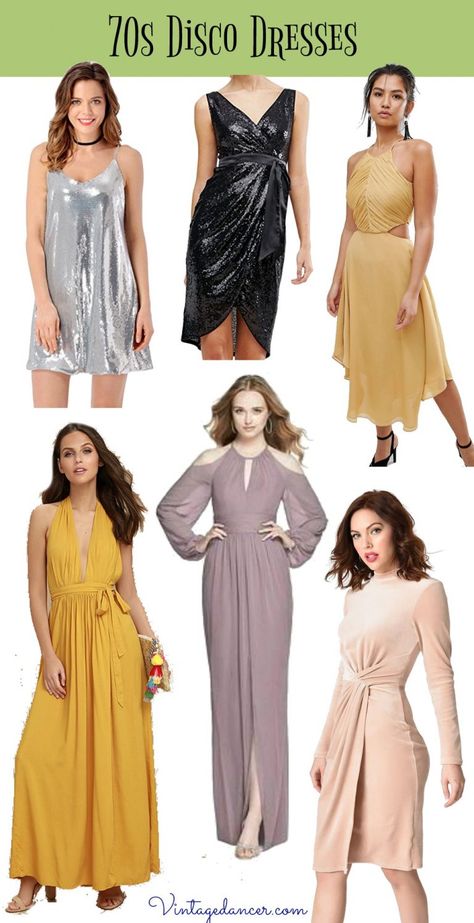 70s Disco Dresses, cocktail dreses, party dresses, evening dresses 70s Dress Disco, 1970s Fashion Disco, 70s Disco Fashion, Disco Clothes, Disco Dresses, 70s Party Dress, 70s Party Outfit, 1970s Outfits, 70s Disco Dress