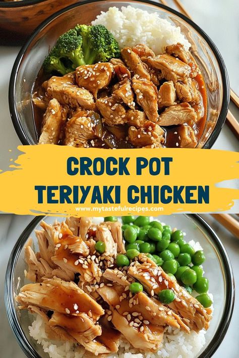 ndulge in a healthy, delicious meal with this Crock Pot Teriyaki Chicken recipe! It's lighter than takeout but full of flavor, made with wholesome ingredients and a savory homemade teriyaki sauce. Perfect for a guilt-free dinner the whole family will love. Chicken Teriyaki Recipe Easy, Chicken Different, Crock Pot Teriyaki Chicken, Healthy Crock Pot Recipes, Cholesterol Friendly Recipes, Teriyaki Chicken Recipe, Teriyaki Chicken Crock Pot, Healthy Crock Pot, Slow Cooker Teriyaki Chicken