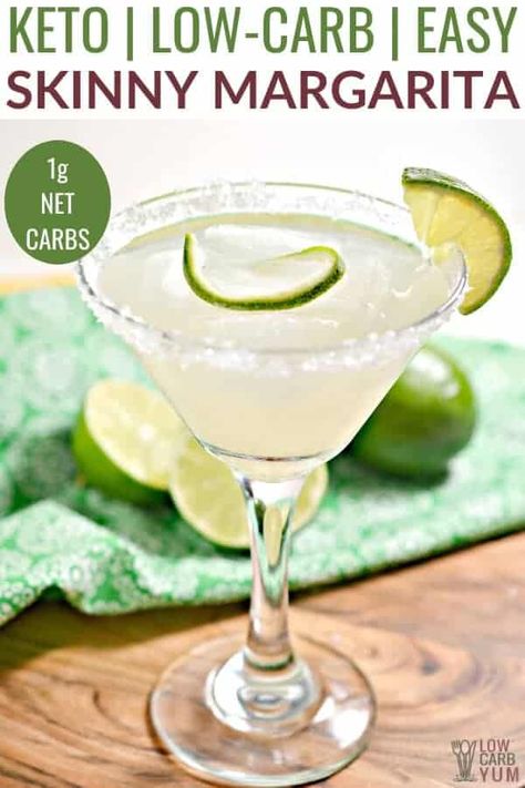 Low Carb Margarita, Low Carb Margarita Recipe, Low Carb Cocktails, Keto Cocktails, Desserts Keto, Low Carb Drinks, Low Carb Sweeteners, Sweet Cocktails, Keto Drink