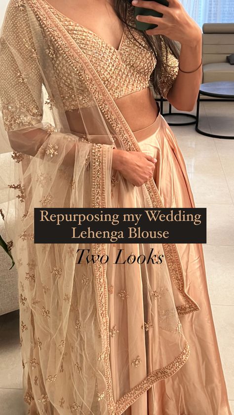 Looking to re-wear your wedding lehenga? You need to watch this video (linked on the picture). Re-wearing your wedding/bridal lehenga should be easy to do. I hate having my outfits go to waste and catch dust so I came up with two ways to style my bridal outfit to make the most out of it. Make sure to follow me on @ranivibes in Instagram to find more! Rewear Wedding Lehenga, Wedding Lehenga Blouse, Lehenga Outfit, Wedding Skirt, Bridal Outfit, Lehenga Skirt, Wedding Blouse, Out Of The Closet, Lehenga Blouse