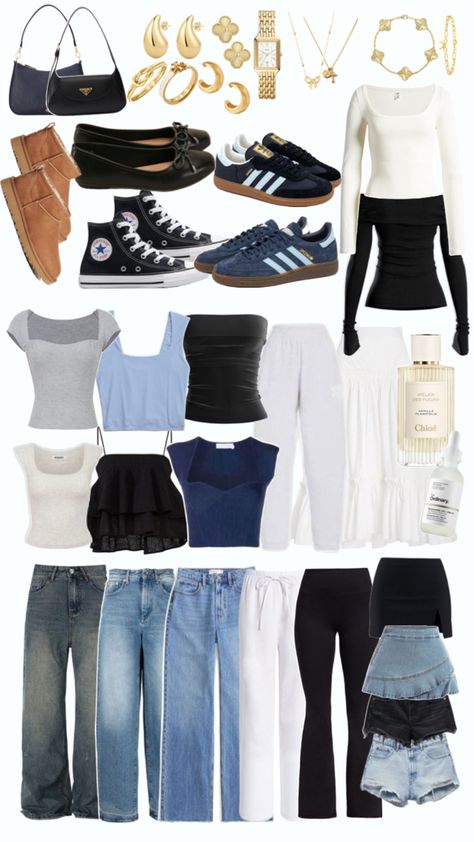 Dream closet, that girl, cool girl, clean girl, outfit inspo, university, college Clean Girl Closet Essentials, City College Outfits, What You Need In Your Closet, Formal Ish Outfits, Clean Girl Inspo Outfits, College Girl Clothes, Clean Girl Astethic Outfit, University Girl Outfit, Clean Girl Look Outfit