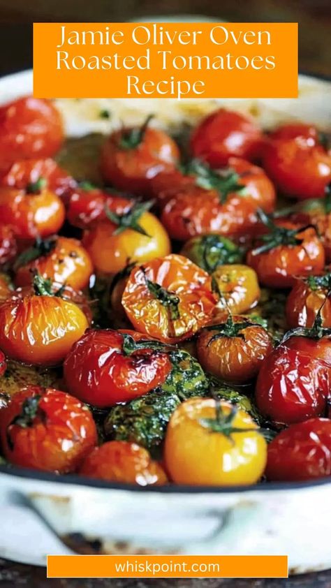 Jamie Oliver Oven Roasted Tomatoes Recipe – Whisk Point Oven Roasted Tomatoes Recipe, Roasted Tomatoes Oven, Roasted Tomatoes And Garlic, Roasted Tomatoes Recipe, Roasted Tomato Recipes, Bruschetta Toppings, Oven Roasted Tomatoes, Tomatoes Recipe, Recipe Simple