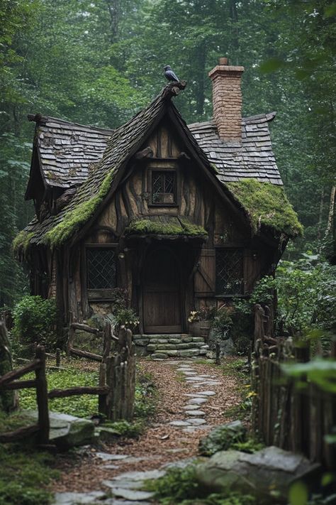 Witches Cabin In The Woods, Witch Cottage In The Woods, Magical Cottage In The Woods, Witch House In The Woods, Witch Cabin In The Woods, Witch Cabin Aesthetic, Witchy Home Exterior, Witch’s House, Witch Cottage Decor