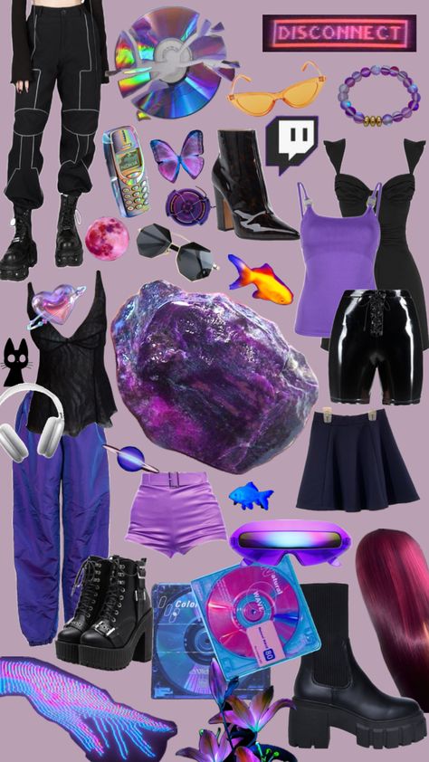 #outfits #quirky #futuristic #neon #glowinthedark #cyberpunk #cyberpunkoutfit #outfitinspo Vaporwave Outfit Aesthetic, Neon Grunge Outfits, Neon Punk Outfits, Cyberpunk Outfit Women Neon, Glowwave Outfits, Neon Cyberpunk Outfit, Neon Aesthetic Outfit, Cyberpunk Outfit Aesthetic, Cyberpunk Style Outfit