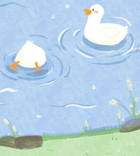 Book Illustration Design, Duck Wallpaper, Picnic Theme, Color Me Mine, Duck Art, Karakter Disney, Color Collage, Watercolor Lessons, Diy Journal