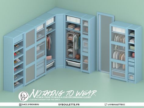 Modular Closet, Furniture Cc, Modular Closets, Sims Packs, Cc Furniture, Sims 4 Bedroom, The Sims 4 Packs, Sims 4 Mm Cc, Casas The Sims 4