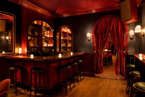 The Nines New York City Supper Club Manhattan Gold Wallpaper Ceiling, Red Velvet Curtains, The Ritz Paris, Wythe Hotel, European Hotel, Rhapsody In Blue, Jazz Bar, Lobby Bar, Piano Bar