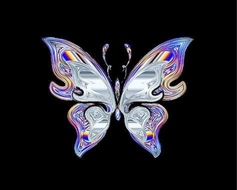 Aespa Butterfly, Chrome Butterfly, Wings Graphic Design, Chrome Y2k, Butterfly Pfp, Aespa Core, Aespa Aesthetic, Chrome Png, Chrome Wallpaper