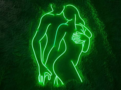 Neon Signs Bedroom Couple, Neon Sign Couples Bedroom, Neon Couple Aesthetic, Couple Neon Sign, Couple Neon Lights, Love Led Sign, Light Abstract, Business Mission, Intimate Photos