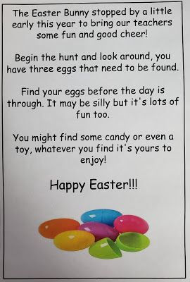 Easter Egg Hunt Poem, Teacher Easter Egg Hunt, Workplace Easter Egg Hunt, Staff Easter Egg Hunt Ideas, Work Easter Egg Hunt Ideas, Easter Staff Morale Booster, Staff Easter Egg Hunt, Egg My Yard Fundraiser, Egg My Yard