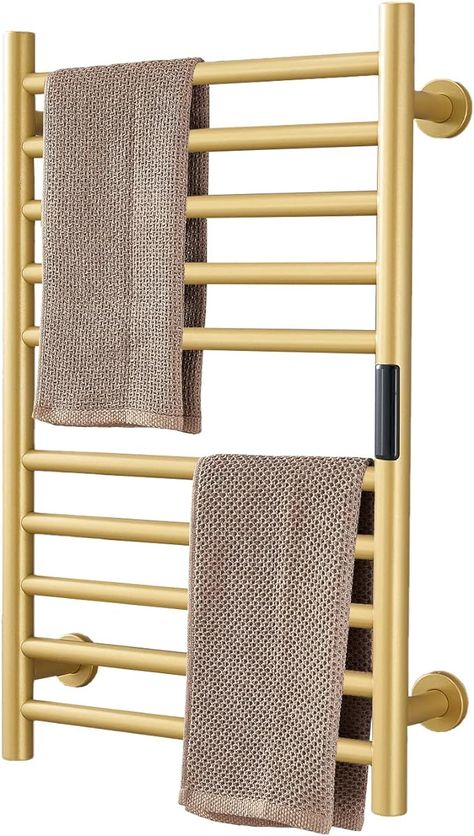 Amazon.com: DUDYP Gold Heated Towel Warmer Radiator Bathroom Accessories, Built-in Timer Temperature Control 10 Bars Electric Heated Towel Racks for Bathroom, Stainless Steel Towel Warmer Drying Rack, (Hardwired) : Home & Kitchen Radiator Bathroom, Towel Warmer Rack, Heated Towel Bar, Heated Towel Warmer, Towel Heater, Electric Towel Warmer, Heated Towel Rack, Gold Bathroom Accessories, Drying Racks