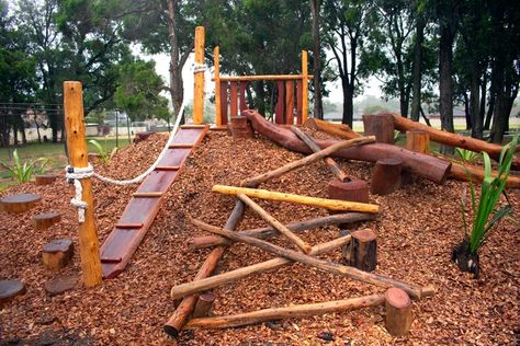 Non-Prescriptive | Timber Creations Log Playground, School Outdoor Area, Natural Outdoor Playground, Outdoor Playscapes, Church Playground, Outdoor Play Space, Play Area Backyard, Backyard Plan, Outdoor Play Areas