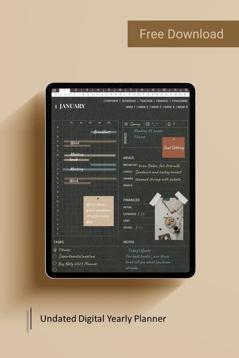 Minimalist Undated Yearly Planner  - Dark Mode plannerorganizationideas #travelplannerjournal #weeklyplannerprintable. Digital Planner Daily Layout, Free Undated Digital Planner, Digital Planner Free Download, Ipad Monthly Planner, Yearly Planner Template, Study Planner Template, Good Notes Planner, Daily Planner Goodnotes, Free Weekly Planner Templates