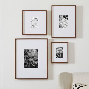 Multi-Mat Wood Gallery Frames - Walnut Gallery Frame Set, Mirror Gallery, Mirror Gallery Wall, Wood Gallery Frames, Picture Frame Gallery, Mirrored Picture Frames, West Elm Kids, Picture Layouts, Gallery Frames