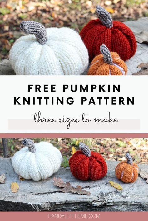 Pumpkin Knitting, Knitted Pumpkins, Halloween Knitting Patterns, Pumpkin Patterns Free, Halloween Knitting, Fall Knitting Patterns, Crochet Pour Halloween, Knitted Items, Fall Knitting