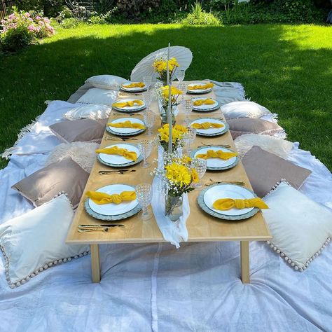 Yellow Picnic Table, Yellow Picnic Aesthetic, Picnic Amigas, Picnic Theme Birthday, Lemon Picnic, Palette Picnic, Orange Picnic, Black Picnic, Picnic Event