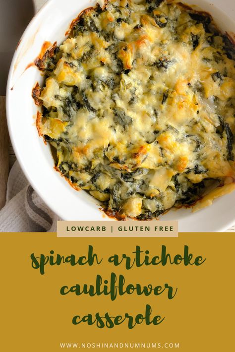 Artichoke Casserole, Cauliflower Keto, Cauliflower Side Dish, Low Carb Comfort Food, Carb Sides, Veggie Casserole, Keto Sides, Keto Side, Cauliflower Casserole