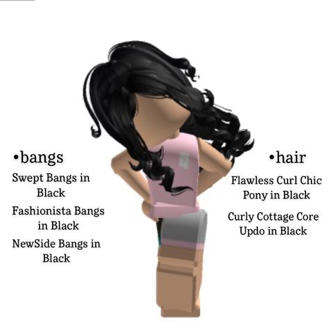 user- 4evercecilia Curly Roblox Hair, Roblox Hair Codes Combos, Black Hair Roblox Combos, Black Roblox Hair Combos, Roblox Curly Hair, Dti Roblox Hair Combo, Berry Avenue Hair Combos, Hair Combos Roblox Girl, Rh Hair Combos Girl