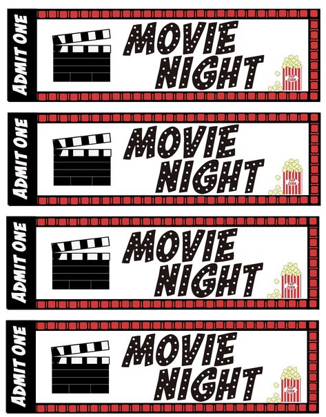 FREE Printable Movie Night Tickets For Your Next Family Movie Night - Diy Movie Night Ideas, Family Movie Night Ideas, Movie Night Printables, Movie Ticket Template, Movie Theater Party, Movie Night Tickets, Diy Movie Night, Ticket Template Free, Movie Night Ideas