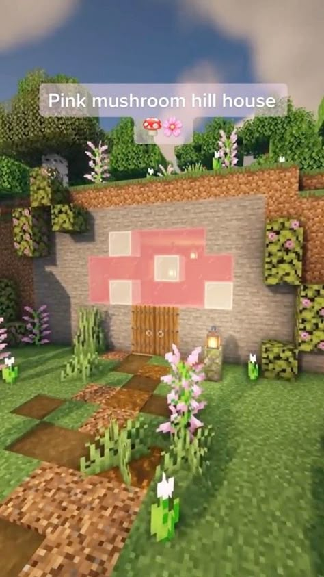 Cute Ideas For Minecraft, Cat Build Minecraft, Cute Minecraft Building Ideas Pink, Mincraft Idea Fairy Core, Girly Minecraft Builds Easy, Pink Bridge Minecraft, Minecraft Vanilla Ideas, Starter Cherry Blossom House Minecraft, Hello Kitty Minecraft Builds