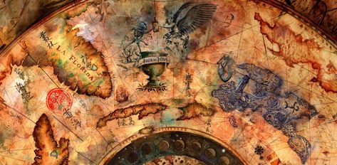 A gallery of images of the Mao Kun Map, Sao Feng's navigational charts. Ancient Treasure, Kaptan Jack Sparrow, On Stranger Tides, Navi A Vela, Pirate Art, Mystical Places, Treasure Map, Pirate Life, Captain Jack Sparrow