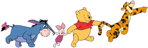 Clip art of Winnie the Pooh, Piglet, Tigger and Eeyore #disney, #winniethepooh, #piglet, #tigger, #eeyore Winnie The Pooh Tigger Piglet Eeyore, Pooh Tigger Piglet Eeyore Tattoo, Winnie The Pooh Characters Tattoo, Win The Pooh, Eeyore And Pooh, Eeyore Tattoo, Piglet And Eeyore, Tigger And Eeyore, Winnie The Pooh Characters