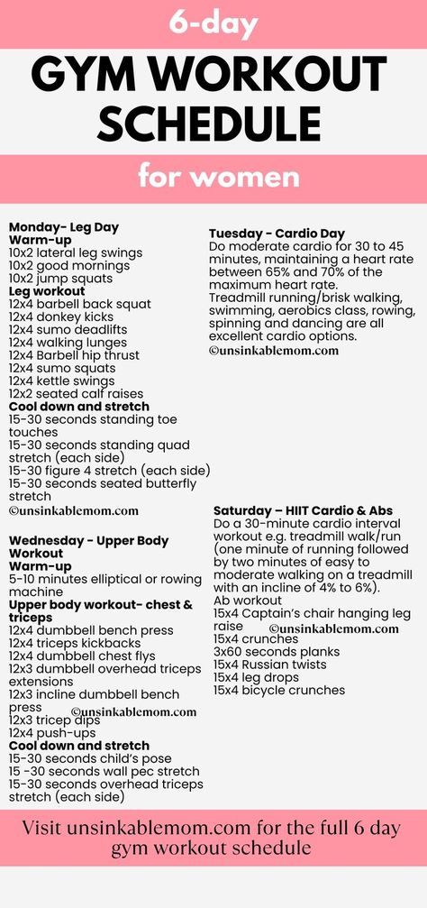 6 day gym workout schedule for women, Weekly gym workouts for women Gym Workout Schedule For Women, Workout Schedule For Women, Gym Workouts For Women, Gym Workout Schedule, Weekly Gym Workouts, Gym Schedule, Weekly Workout Routines, Weekly Workout Schedule, Gym Workout Plan For Women